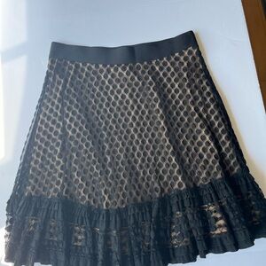 Elegant Black Lace A-Line Skirt
